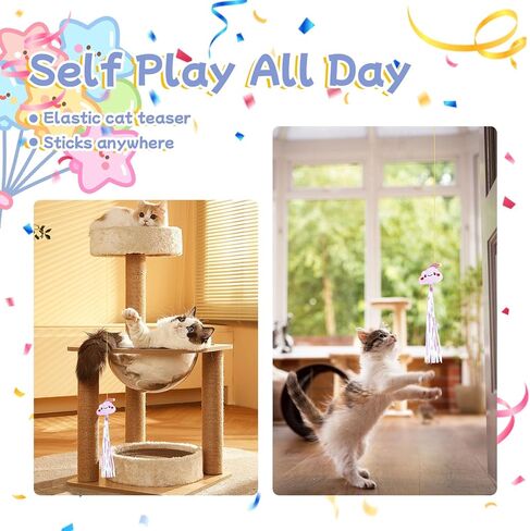 Cat Birthday Outfit Set, Birthday Bandana and Hat with 0-9 Numbers, Plush Birthday Cake and Funny Hanging Cat Toy with Catnip, Sweet Birthday Gift for Celebration (Blue) in Saudi Arabia