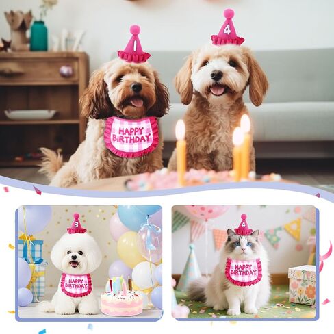 Cat Birthday Outfit Set, Birthday Bandana and Hat with 0-9 Numbers, Plush Birthday Cake and Funny Hanging Cat Toy with Catnip, Sweet Birthday Gift for Celebration (Blue) in Saudi Arabia