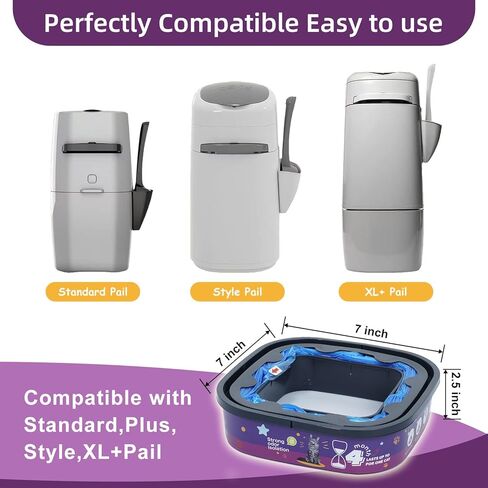 عبوة من 8 عبوات من أكياس إعادة تعبئة فضلات القطط متوافقة مع معيار Genie Cat Litter Standard وPlus وXL+، وتحكم سهل في الرائحة in Kuwait