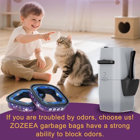 عبوة من 8 عبوات من أكياس إعادة تعبئة فضلات القطط متوافقة مع معيار Genie Cat Litter Standard وPlus وXL+، وتحكم سهل في الرائحة in Kuwait