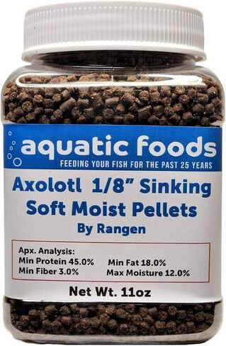 Axolotl Food 1/8" حبيبات سمك السلمون الغارقة الناعمة والرطبة للأحداث Axolotl أيضًا الروبيان والقواقع وسرطان البحر وجراد البحر والأسماك الاستوائية السفلية..جرة صغيرة بحجم 11oz in Kuwait