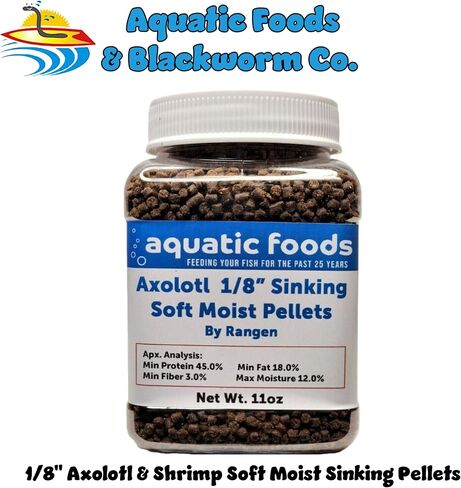 Axolotl Food 1/8" حبيبات سمك السلمون الغارقة الناعمة والرطبة للأحداث Axolotl أيضًا الروبيان والقواقع وسرطان البحر وجراد البحر والأسماك الاستوائية السفلية..جرة صغيرة بحجم 11oz in Kuwait