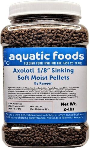 Axolotl Food 1/8" حبيبات سمك السلمون الغارقة الناعمة والرطبة للأحداث Axolotl أيضًا الروبيان والقواقع وسرطان البحر وجراد البحر والأسماك الاستوائية السفلية..جرة صغيرة بحجم 11oz in Kuwait