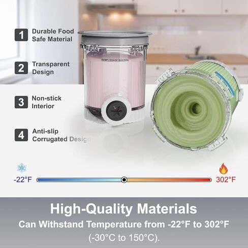 عبوتان من المكاييل والأغطية البديلة المتوافقة مع Ninja Swirl من Creami NC700، وصانعات الآيس كريم من سلسلة NC701 وصانعات الخدمة الناعمة، وحاويات الآيس كريم 16 أونصة، وخالية من مادة BPA، وآمنة للاستخدام في غسالة الأطباق in Saudi Arabia