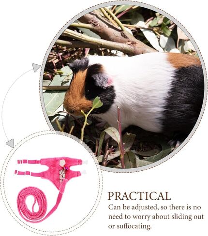 VOSAREA Cartoon Dinosaur PET Harness Leash for Small Pets Wear-Resistant Ferret Leash Adjustable Vest Escaping Design for Ferrets and Guinea Pigs in Saudi Arabia