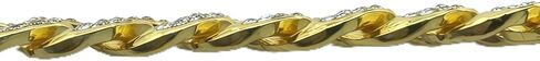 Sparkling Cuban Link Dog Collar with Diamond Inlay - Elegant Gold Chain for Dogs and Cats, Comfortable fit, 8 Size Options (3XL) in Saudi Arabia