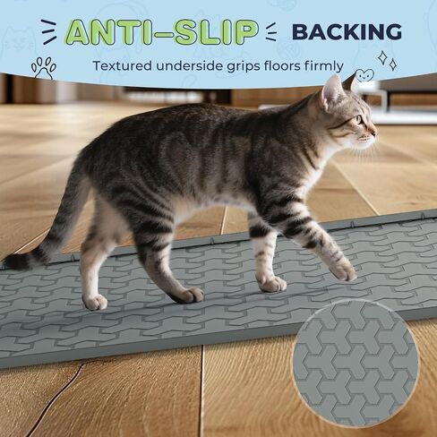 Silicone Cat Litter Mat for Litter Box - 34" X 22"Waterproof Urine - Proof Mat, Non - Slip Trapping Pad to Keep Floor Clean, Easy to Clean Cat Floor Mat（Deep Gray） in Kuwait