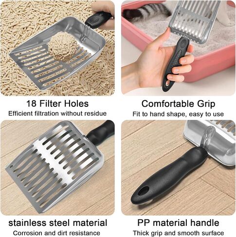 Stainless Steel Cat Litter Scoop, Large Pet Litter Scoop, Thick and Durable Cat Litter Cleaning Tool in Saudi Arabia