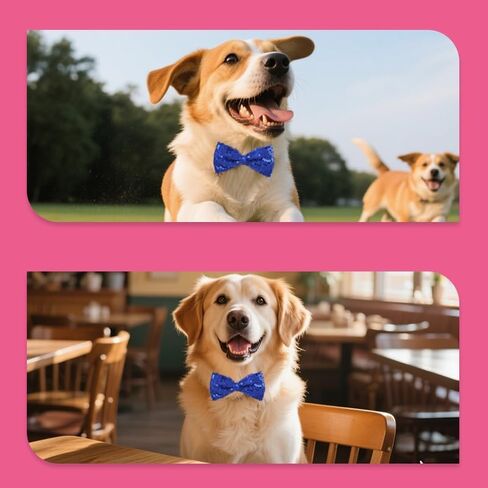 Pet Glitter Bow Tie for Dog Cat Sequin Bow Tie for Pet Dogs Cats Sarkly Pet Collar for Cat Dog Pet Accessories with Sequins Pet Collars for Dogs Cats Cat Dog Bow Tie Collar for Pets Shiny Bowtie in Saudi Arabia