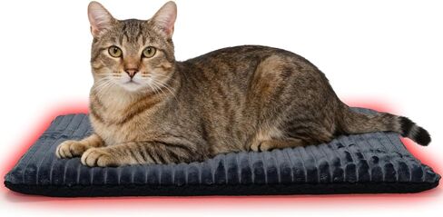 Self-Warming Cat Bed Pad 22 * 16 inch Self-Heating Cat Bed Mat Thermal Blanket for Indoor Cats & Small Dogs Stripes Gray in Saudi Arabia