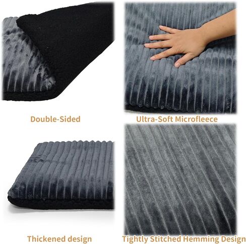 Self-Warming Cat Bed Pad 22 * 16 inch Self-Heating Cat Bed Mat Thermal Blanket for Indoor Cats & Small Dogs Stripes Gray in Saudi Arabia