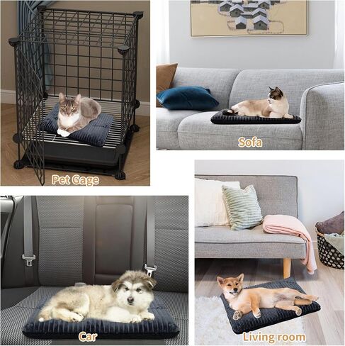 Self-Warming Cat Bed Pad 22 * 16 inch Self-Heating Cat Bed Mat Thermal Blanket for Indoor Cats & Small Dogs Stripes Gray in Saudi Arabia
