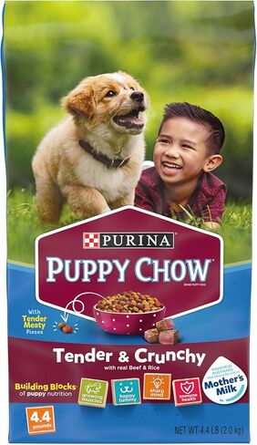 Purina, طعام الجراء الجاف عالي البروتين من Puppy Chow، طري ومقرمش مع لحم البقر الحقيقي، 4.4 رطل in Saudi Arabia