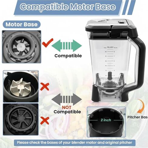 Replacement 72oz XL Pitcher with Lid and 6-Blade Assembly for Ninja Blender BL660, BL770, BL771, BL773, BL740, BL780 in Saudi Arabia