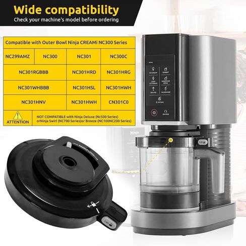 غطاء بديل لغطاء Ninja Creami، غطاء وعاء خارجي لسلسلة NC301/NC300/NC299AMZ، ملحقات قطع غيار Ninja Creami (بدون مجداف) in Kuwait