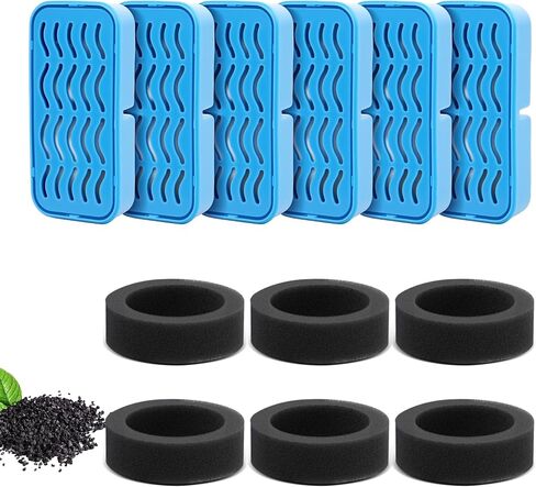 petcho 4-pack استبدال فلتر نافورة المياه للقطط متوافق مع نافورة القطط المصنوعة من الفولاذ المقاوم للصدأ سعة 108 أونصة/3.2 لتر، مع مرشحات الكربون المنشط، وترشيح متعدد يعزل الشعر العائم in Kuwait