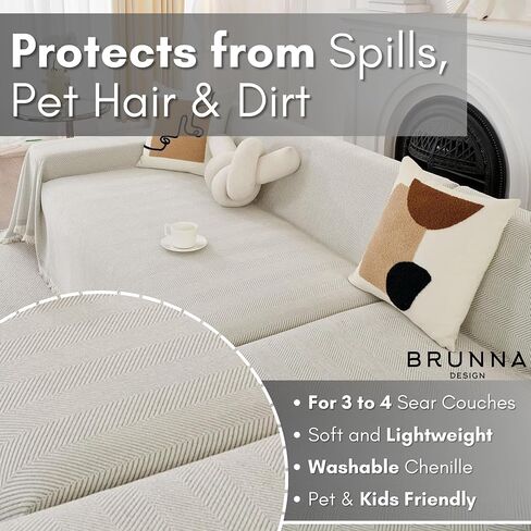 Couch and Sofa Covers with Pet Hair Removal Tool Included, Universal Size Throw Blanket 91"x134", Couch Cover for Dogs Washable, Seat Covers, Sofa Furniture Protector. in Saudi Arabia