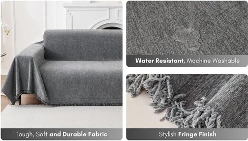 Couch and Sofa Covers with Pet Hair Removal Tool Included, Universal Size Throw Blanket 91"x134", Couch Cover for Dogs Washable, Seat Covers, Sofa Furniture Protector. in Saudi Arabia
