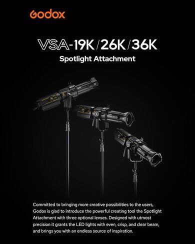 Godox VSA-36K كشاف ضوئي مرفق مكثف أنف مخروطي بصري مع مجموعة عدسات 36 درجة لفلاش Bowens Mount Studio Strobe Monolight Flash وإضاءة LED مستمرة in Saudi Arabia