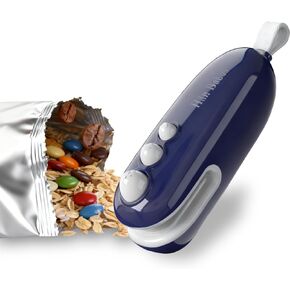 Mini Bag Sealer - 2 in 1 Bag Sealer Heat Seal with Cutter, Rechargeable Portable Heat Sealer Machine with Magnetic for Chip, Snacks & Plastic Bags (White) in Saudi Arabia