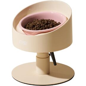 MS!MAKE SURE Cat Bowls، أوعية سيراميك مرتفعة قابلة للتعديل للقطط مع وسادة مطاطية مضادة للانزلاق، واقي من الرذاذ، خالية من الرصاص والكادميوم، صديقة للشارب، للجراء والقطط - بعرض 5.1 بوصة، 295 مل (10 أونصة)، أخضر in Kuwait