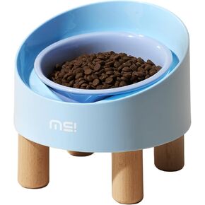 MS!MAKE SURE Cat Bowls, Adjustable Elevated Ceramic Cat Bowls with Anti-Slip Rubber Pad, Splash Guard, Lead & Cadmium Free, Whisker Friendly, for Puppies & Cats - 5.1" Wide, 295ML (10 oz), Green in Saudi Arabia