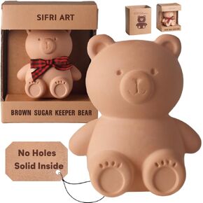 Brown Sugar Keeper 3D – Terracotta Clay Bear Softener, Unique Moisture Holder for Baking Essentials Like Cookies, Marshmallows, Herbs – Cute Kitchen Storage and Freshness Saver in Saudi Arabia