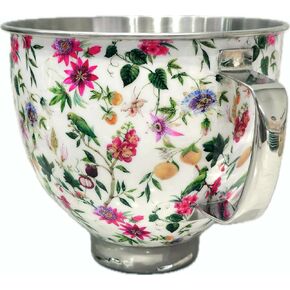 Biscuitique Stainless Steel Mixer Bowl With Stunning Floral Pattern For KitchenAid Tilt-Head Artisan and Classic 4.5 Quart and 5QT Stand Mixer in Saudi Arabia