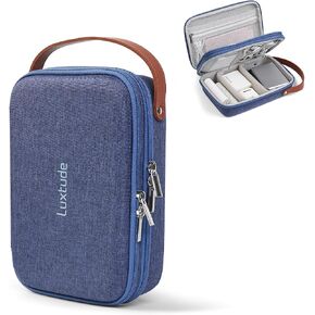 Luxtude Electronic Organizer Travel Case, Tech Organizer for Women, Hard Charger Case, Travel Tech Bag, Pink Electronics Bag, Travel Essentials for Apple Accessories/Magic Mouse/SD/Cash/Card/Pen in Saudi Arabia