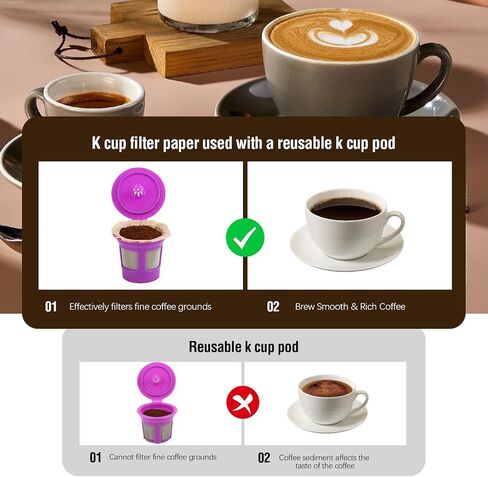 300 Count Disposable K Cup Filters, Coffee Filter Paper for Keurig Brewers Single Serve 1.0 and 2.0, Use with Reusable K Cup Pods (Natural Unbleached) in Saudi Arabia