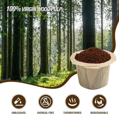 300 Count Disposable K Cup Filters, Coffee Filter Paper for Keurig Brewers Single Serve 1.0 and 2.0, Use with Reusable K Cup Pods (Natural Unbleached) in Saudi Arabia