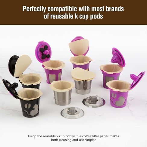 300 Count Disposable K Cup Filters, Coffee Filter Paper for Keurig Brewers Single Serve 1.0 and 2.0, Use with Reusable K Cup Pods (Natural Unbleached) in Saudi Arabia