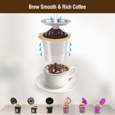 300 Count Disposable K Cup Filters, Coffee Filter Paper for Keurig Brewers Single Serve 1.0 and 2.0, Use with Reusable K Cup Pods (Natural Unbleached) in Saudi Arabia