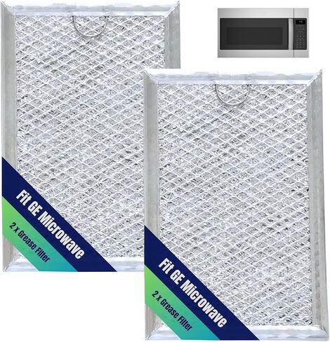 استبدال فلتر الميكروويف، قطعتان من فلتر الشحوم الألومنيوم المتين لـ JVM7195SK6SS PNM9216SK5SS JVM7195EK5ES JNM7196DK5BB (فلتر الشحوم قطعتان) in Kuwait