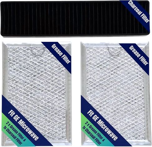 استبدال فلتر الميكروويف، قطعتان من فلتر الشحوم الألومنيوم المتين لـ JVM7195SK6SS PNM9216SK5SS JVM7195EK5ES JNM7196DK5BB (فلتر الشحوم قطعتان) in Kuwait