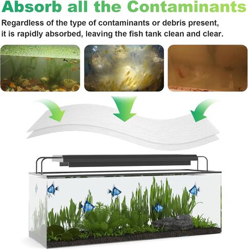 Aquarium Filter Sheets for Water Filtration,Make Cloudy Water Crystal Clear, 50 Count, with All Types of Filters on The Market in Saudi Arabia