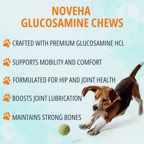 2PK - NOVEHA Eye Supplement for Dogs - Vision Support with Lutein + Vitamin C & Astaxanthin Antioxidants - Dog Vitamins for Eyes + Fish Oil for Omega 3 EPA - 90 Soft Chews in Kuwait