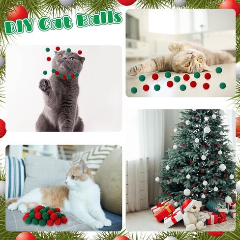 ShinyRelief 102 Pcs Cat Ball Launcher Toy with 100 Plush Cat Balls and 2 Launchers, Christmas Interactive Toy for Bored Indoor Adult Fetch Toys Kitten Toys for Training Playing (5 Colors) in Saudi Arabia