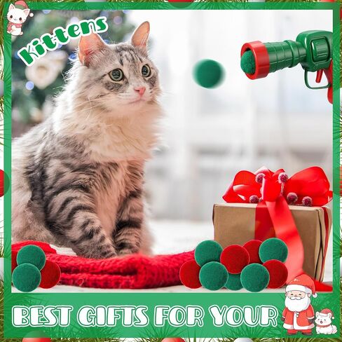 ShinyRelief 102 Pcs Cat Ball Launcher Toy with 100 Plush Cat Balls and 2 Launchers, Christmas Interactive Toy for Bored Indoor Adult Fetch Toys Kitten Toys for Training Playing (5 Colors) in Saudi Arabia