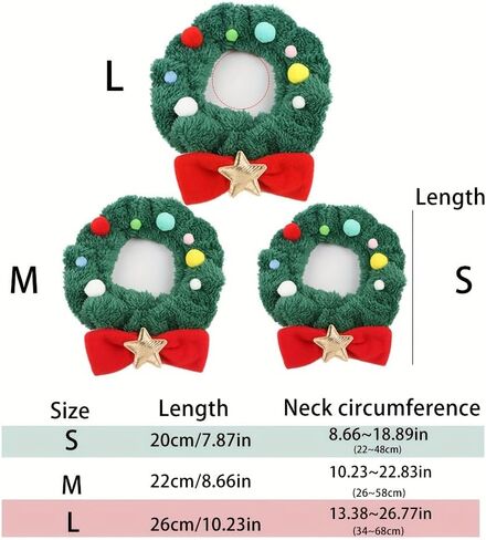 Christmas Scarf for Small Medium Large Dogs & Cats - Green Red Warm Knitted Fall Winter Bandana Holiday Decoration in Saudi Arabia