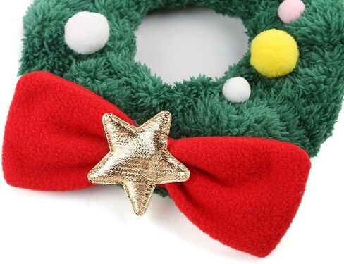 Christmas Scarf for Small Medium Large Dogs & Cats - Green Red Warm Knitted Fall Winter Bandana Holiday Decoration in Saudi Arabia