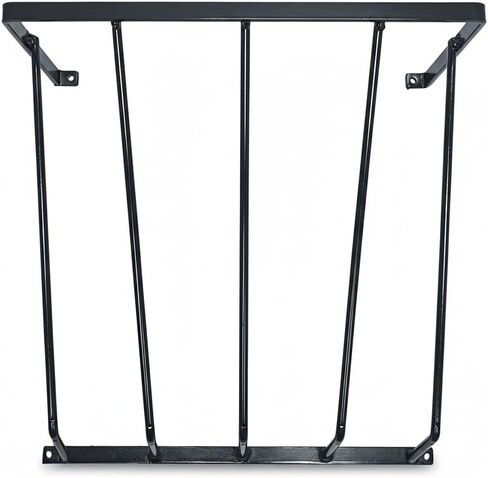 Heavy Duty Steel Wall Hay Rack by Dutch Ranch| Steel Hay Rack for Sheep, Goats & Livestock | Hay Feeder Wall Mount for Easy Hay Storage | Black Hay Rack for Blanket Storage | 18.5" Long | Made in USA in Saudi Arabia