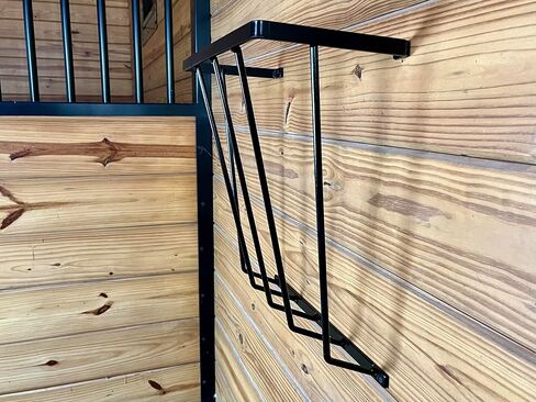 Heavy Duty Steel Wall Hay Rack by Dutch Ranch| Steel Hay Rack for Sheep, Goats & Livestock | Hay Feeder Wall Mount for Easy Hay Storage | Black Hay Rack for Blanket Storage | 18.5" Long | Made in USA in Saudi Arabia