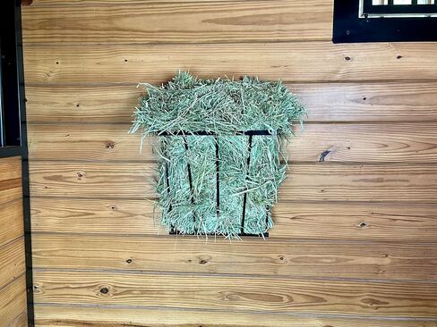 Heavy Duty Steel Wall Hay Rack by Dutch Ranch| Steel Hay Rack for Sheep, Goats & Livestock | Hay Feeder Wall Mount for Easy Hay Storage | Black Hay Rack for Blanket Storage | 18.5" Long | Made in USA in Saudi Arabia