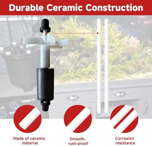 2 قطعة FX2 FX4 استبدال عمود المكره السيراميك متوافق مع Fluval FX2 FX4 علبة مرشح مجموعة المكره المغناطيسية A20199 أجزاء لحوض السمك، L 91.4 مم OD 3.88 مم in Kuwait