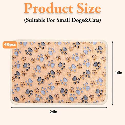 Pet Blanket 3 Pack Super Soft Fluffy Fleece, 23x16 Inch Plush Throw for Dogs & Cats, Warm Cozy Paw Print Design for Crate Bed & Sofa (White, Coffee, Pink) in Saudi Arabia