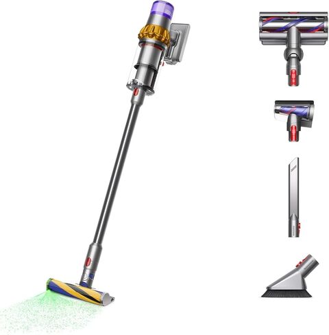 Dyson V15 اكتشف بالإضافة إلى فراغ اللاسلكي ، الأصفر/النيكل (متجدد) in Kuwait