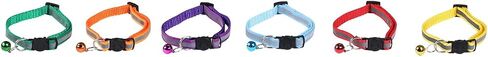 6 Pack Breakaway Cat Collar with Bells, Safe & Reflective, Sturdy Removable Safety Buckle, Cute Cat Design, Adjustable Pet Collar for Cats in Saudi Arabia