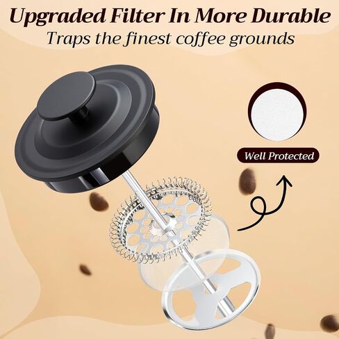 LemonRoad 4 Pack French Press Coffee Maker Borosilicate Glass Coffee Press Heat Resistant Stainless Steel Tea Maker for Travel Camping Kitchen Gifts Includes Pot Filters(12oz) in Saudi Arabia