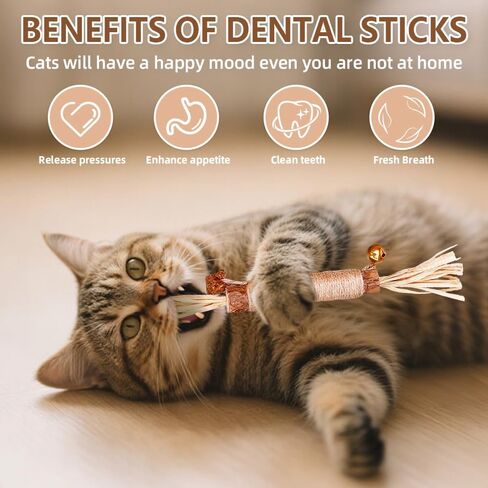 Natural Dried Matatabi Cat Chew Stick with Gall Fruit, Raffia Grass & Bell Cat Ball Toys, Handmade Silvervine Sticks Interactive Catnip Toy for Teething & Entertainment (Size M Color A) in Saudi Arabia
